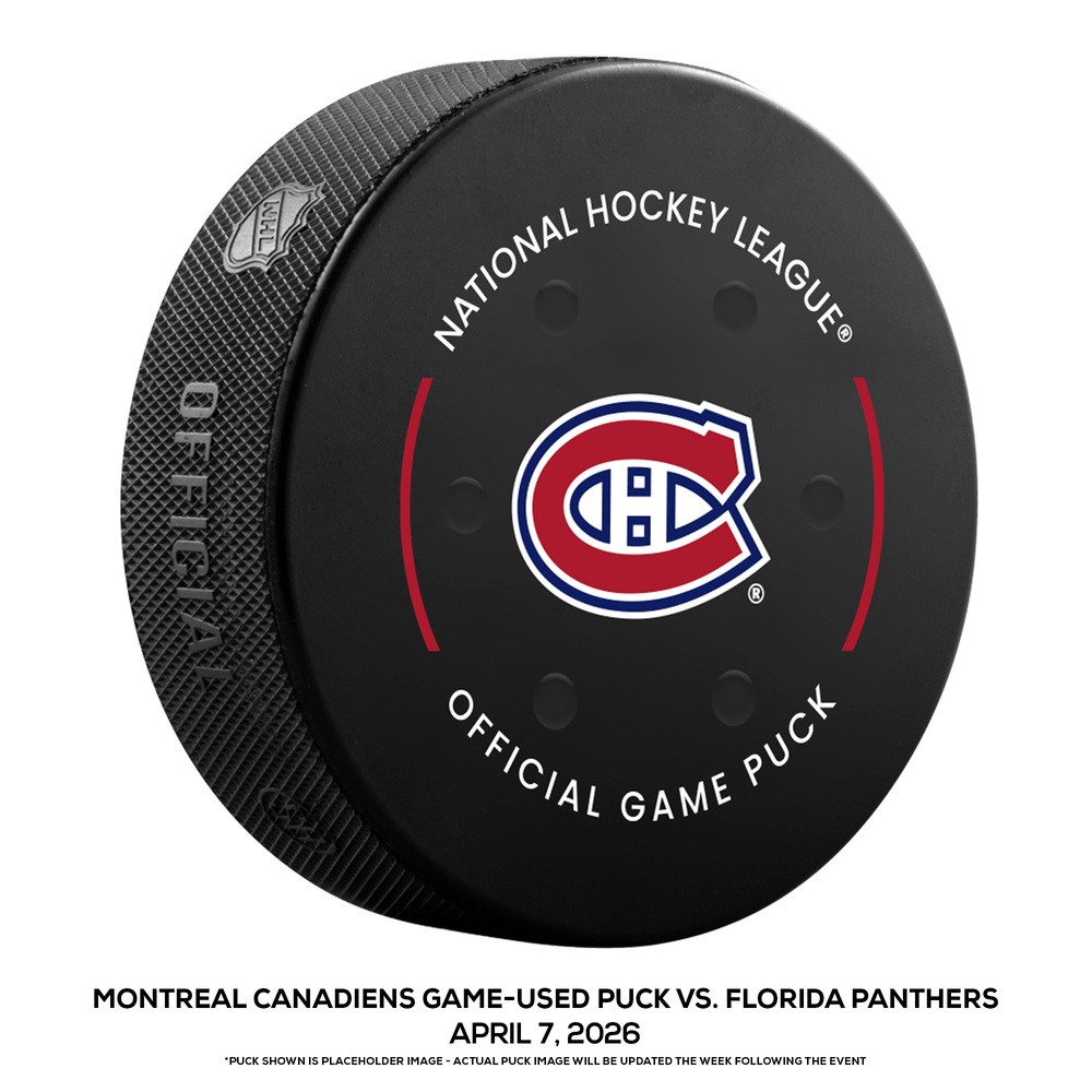 Montreal Canadiens Game-Used Puck vs. Florida Panthers on April 7, 2026