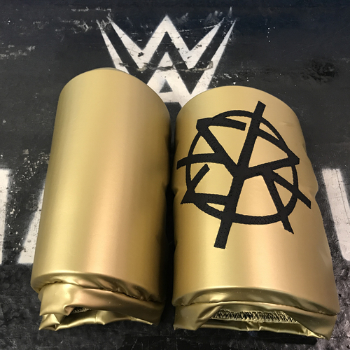Seth Rollins WORN & SIGNED Gold Kneepads (Connors Cure 09/18/17
