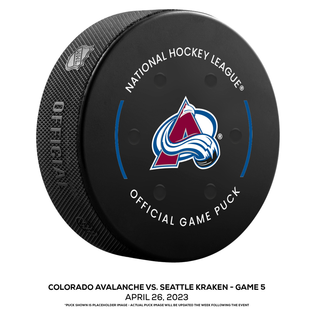 Colorado Avalanche vs. Seattle Kraken Game-Used Puck from Game 5 of the ...