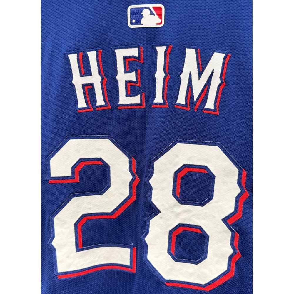 Jonah Heim #28 Texas Rangers Game-Used 2025 Blue Alternate Jersey