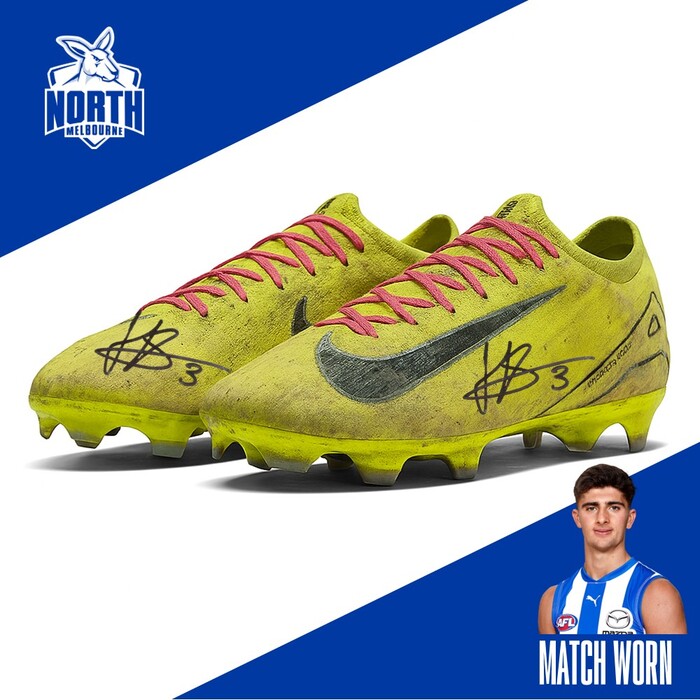 Photo of Harry Sheezel #3 Match-Worn and Signed 54 Disposal Game Boots