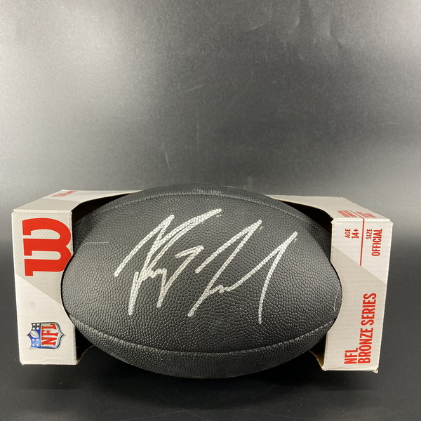 NFL - Colts Riley Leonard Signed Black Composite Silver Series Football