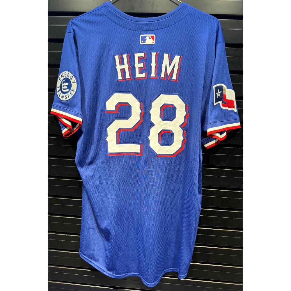 Jonah Heim #28 Texas Rangers Game-Used 2025 Blue Alternate Jersey