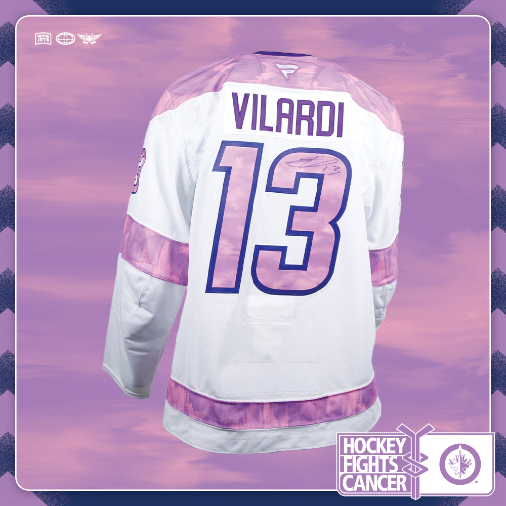 Gabriel Vilardi #13 Team Issued Limited Edition Autographed Hockey Fights Cancer Jersey