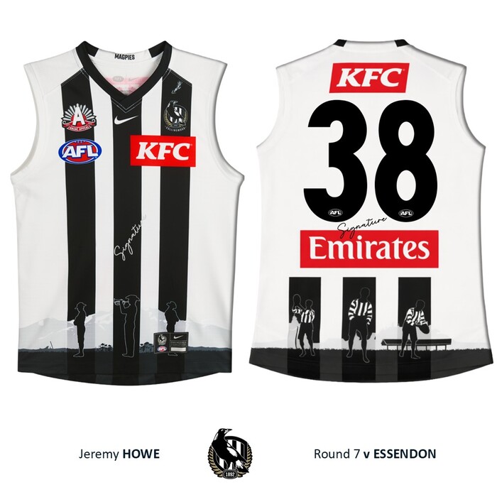 Photo of Jeremy Howe #38 Collingwood 2026 Anzac Day Match-Worn Guernsey