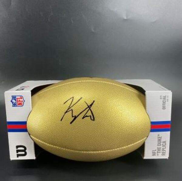 NFL - Patriots Kyle Williams Signed Gold Composite Football