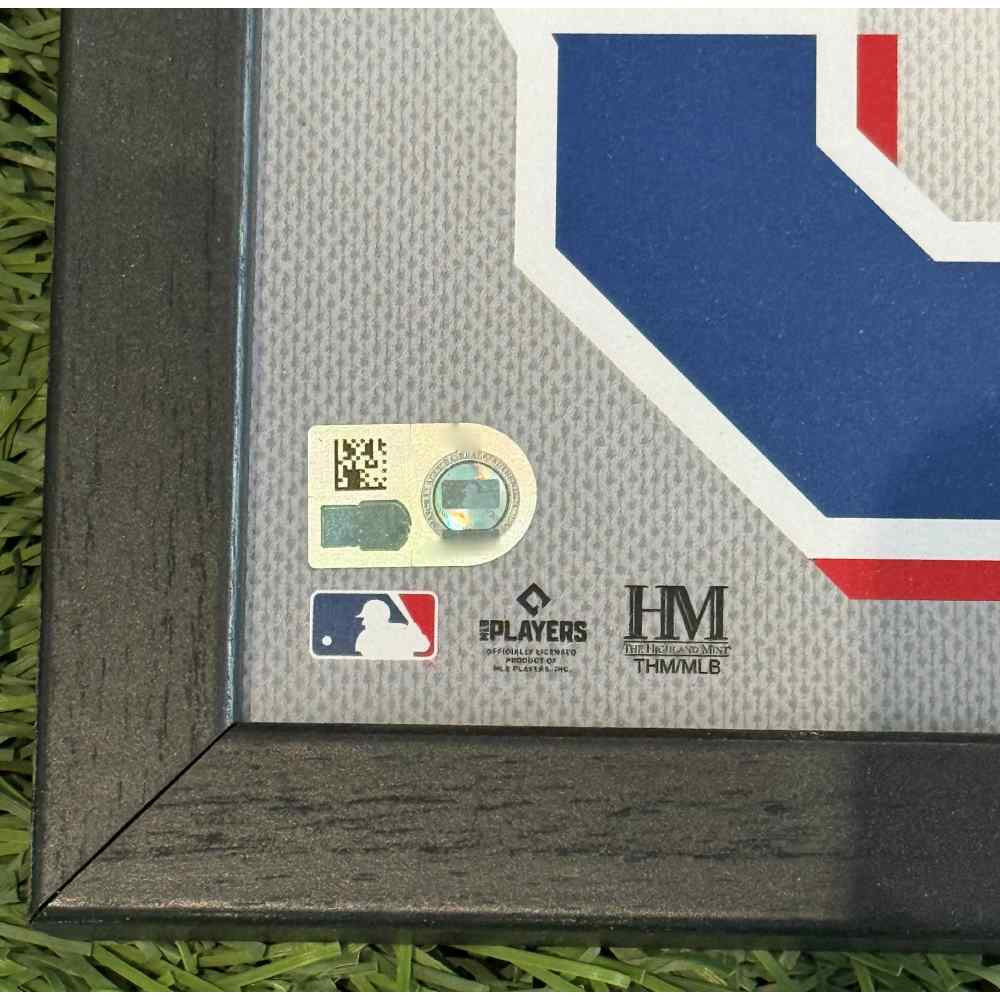 Wyatt Langford Autographed 1-of-1 Impact Frame with Piece of Game