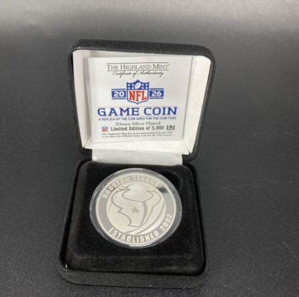 Texans Silver Plated Flip Coin