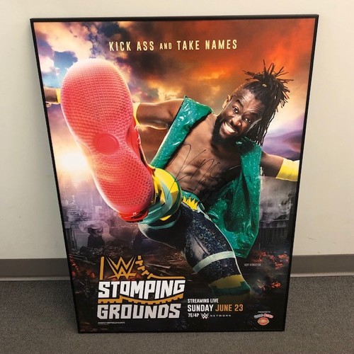 Kofi Kingston SIGNED Stomping Grounds Foam PPV Poster