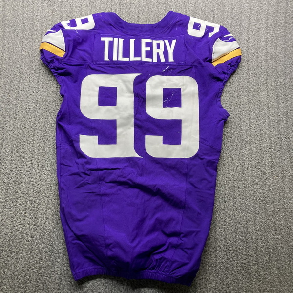 London Games - Vikings Jerry Tillery Game Used Jersey (10/6/2024) Size 4...