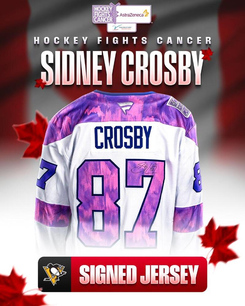 Sidney Crosby Autographed Hockey Fights Cancer Jersey - Pittsburgh Penguins