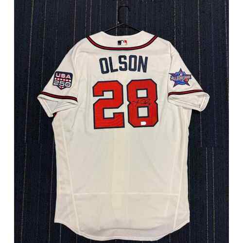 Matt Olson Autographed Grey Authentic Braves Jersey | MLB Auctions