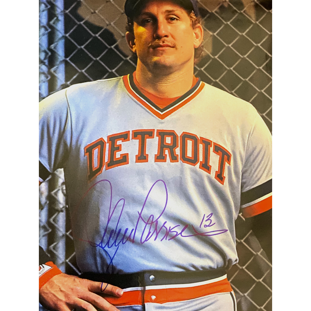 Lance Parrish Autographed Vintage Detroit Tigers Nike Tiger 36x22