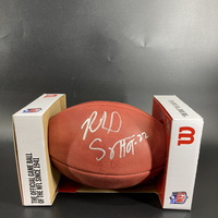 HOF - Patriots Richard Seymour Signed Authentic Football with HOF 22 Ins...