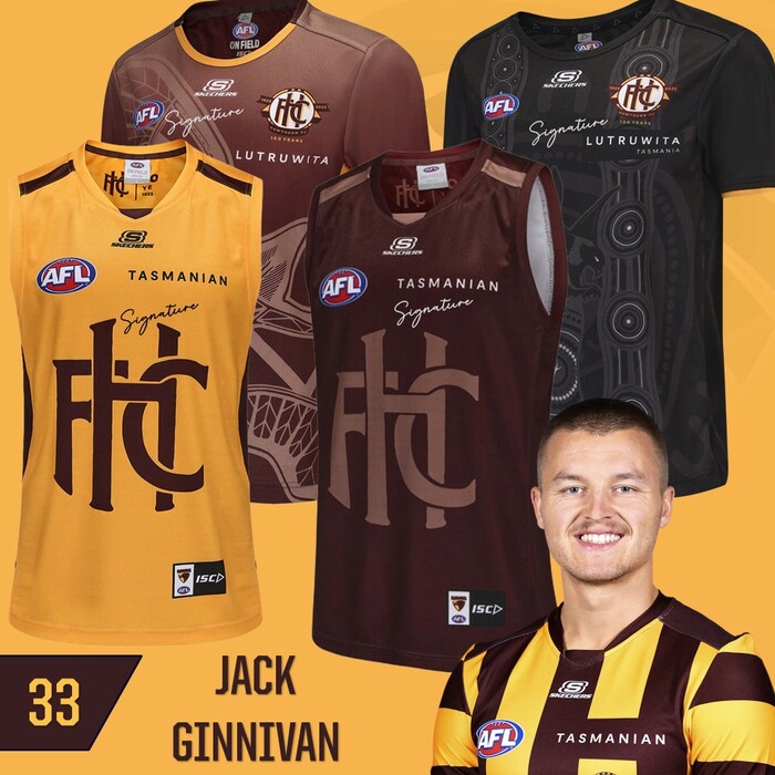 Photo of Jack Ginnivan #33 Hawthorn 2025 Training Bundle