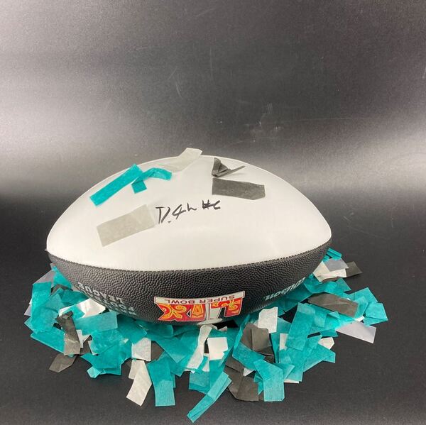 NFL - Eagles DeVonta Smith Signed Commemorative Super Bowl LIX Panel Bal...