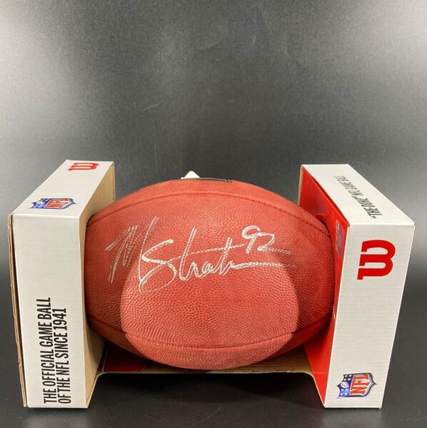 Legends - Giants Michael Strahan Signed Super Bowl XLII Authentic Football