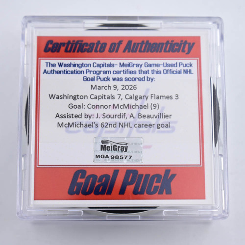 Image of McMichael, Connor - Washington Capitals - March 9, 2026 vs. Calgary Flames (Capitals Logo)