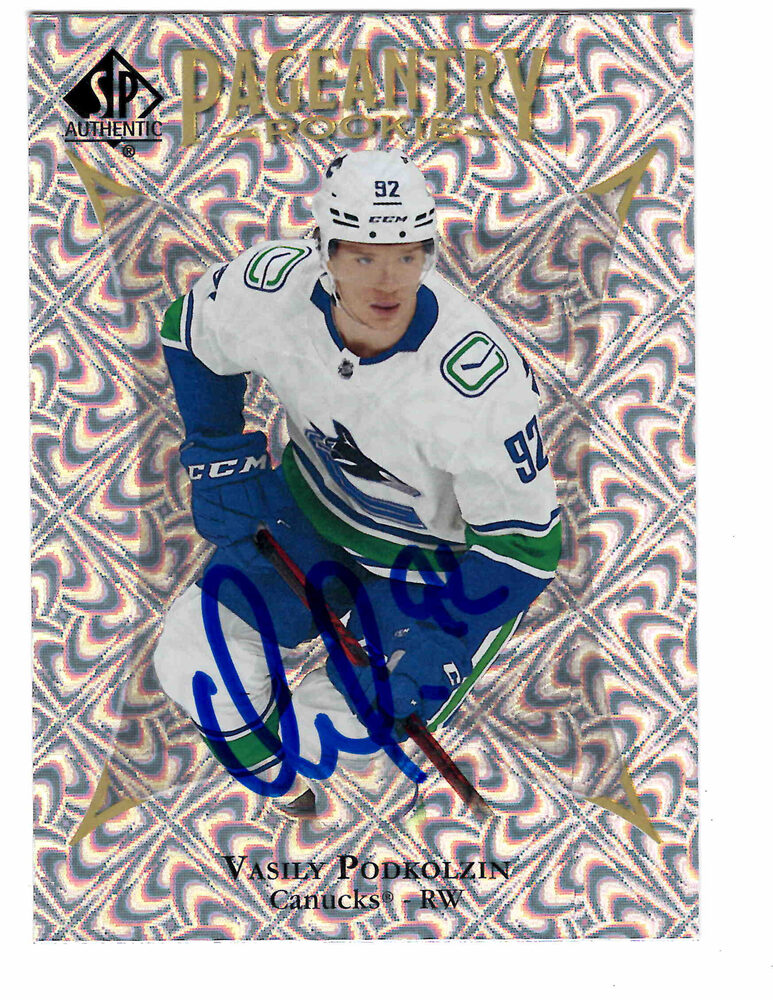 Vasily Podkolzin Autographed 2021-22 SP Authentic Pageantry Rookie P-54 Vancouver Canucks