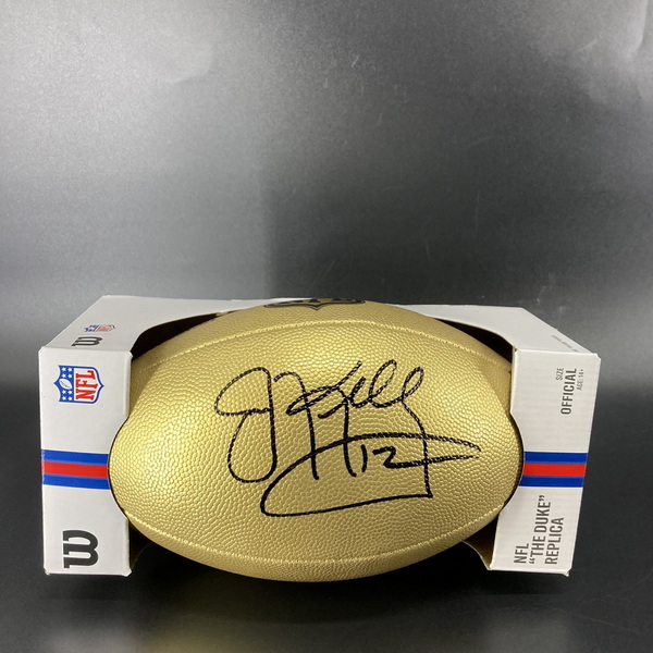 HOF - Bills Jim Kelly Signed Gold Composite Football