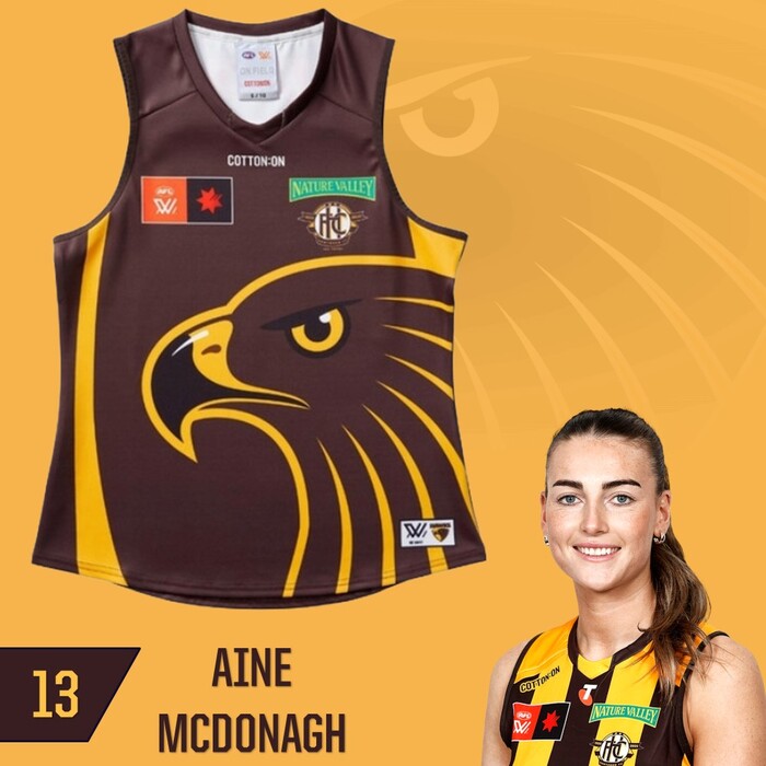 Aine McDonagh #13 Hawthorn 2025 Clash (Brown) Training Guernsey *UNSIGNED*
