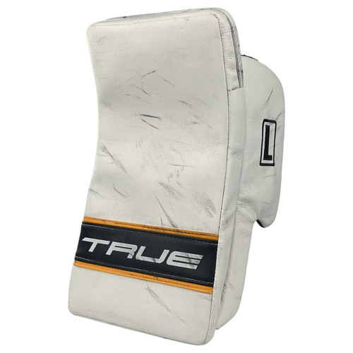 Photo of 25-26 Game-Used TRUE Goalie Blocker - Jeremy Swayman 
