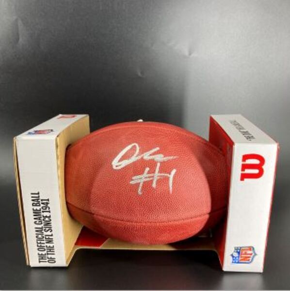 NFL - Chargers Quentin Johnston Signed Authentic Football