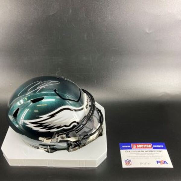 NFL - Eagles Makai Lemon Signed Mid-Size Speed Flex Helmet (Slight Smudg...