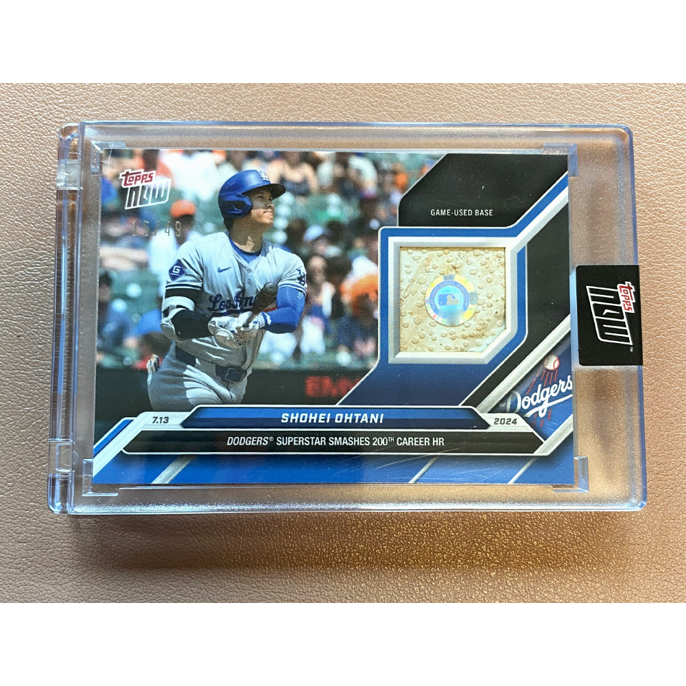 Shohei Ohtani 200th Career Home Run Game-Used Base Topps Blue