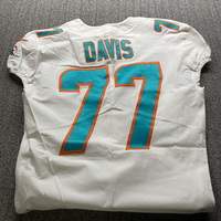 London Games - Dolphins Jesse Davis Game Worn Jersey (10/17/21) Size 46