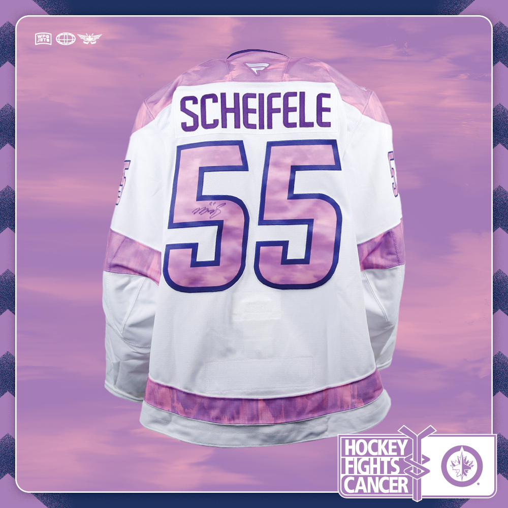 Mark Scheifele #55 Team Issued Limited Edition Autographed Hockey Fights Cancer Jersey