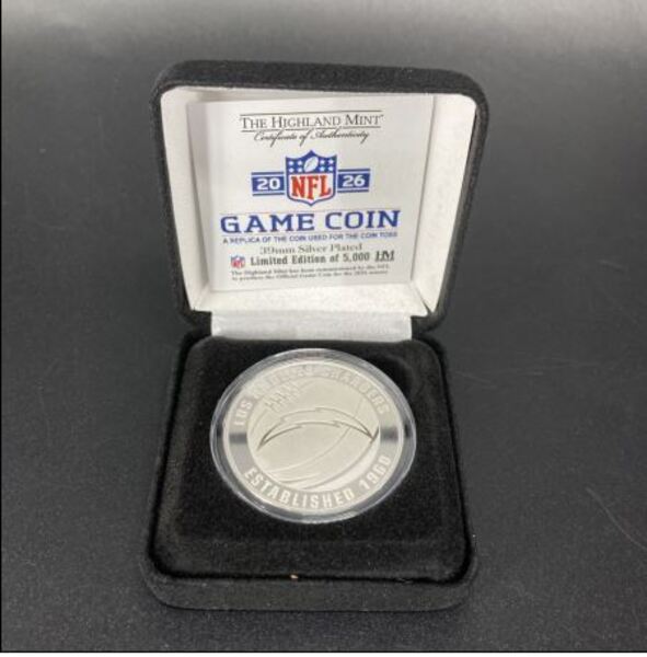 Chargers Silver Plated Flip Coin 