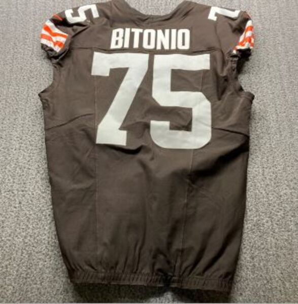 London Games - Browns Joel Bitonio Game Worn Jersey (10/05/2025) Size 50...