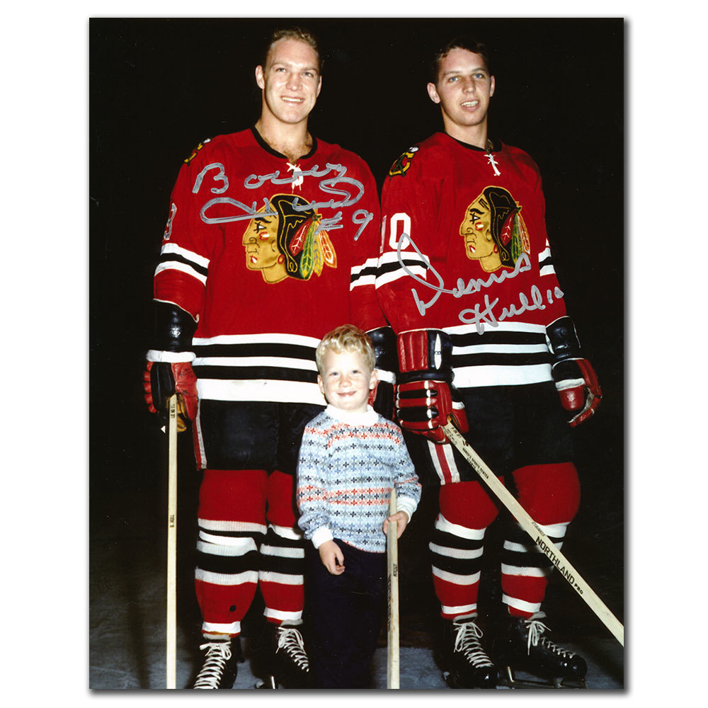 Bobby Hull & Dennis Hull Chicago Blackhawks Dual Autographed 8x10