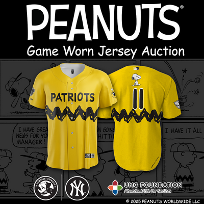 Outfielder Jared Wegner #11, Size 46 (LG), Game-Worn and signed Peanuts Themed Jersey