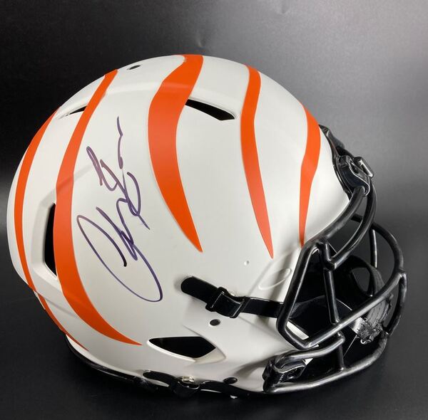 NFL - Bengals Chase Brown Signed Lunar Eclipse Authentic Speed Helmet