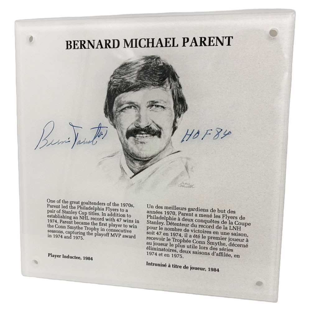 Bernie Parent Autographed NHL Legends HOF Plaque