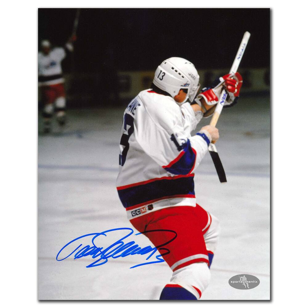 Teemu Selanne Winnipeg Jets Shotgun Celebration Autographed 8x10