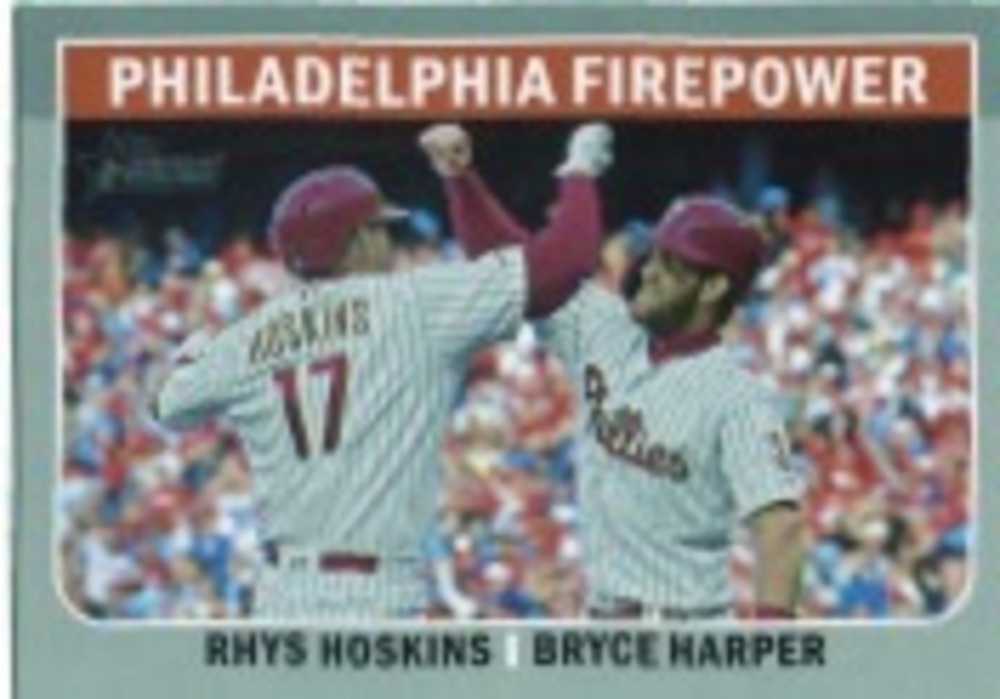 2019 Topps Heritage Combo Cards #CC2 Bryce Harper/Rhys Hoskins