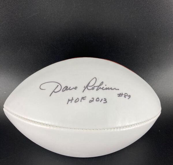 HOF - Packers Dave Robinson Signed Panel Ball With HOF 2013 Inscription