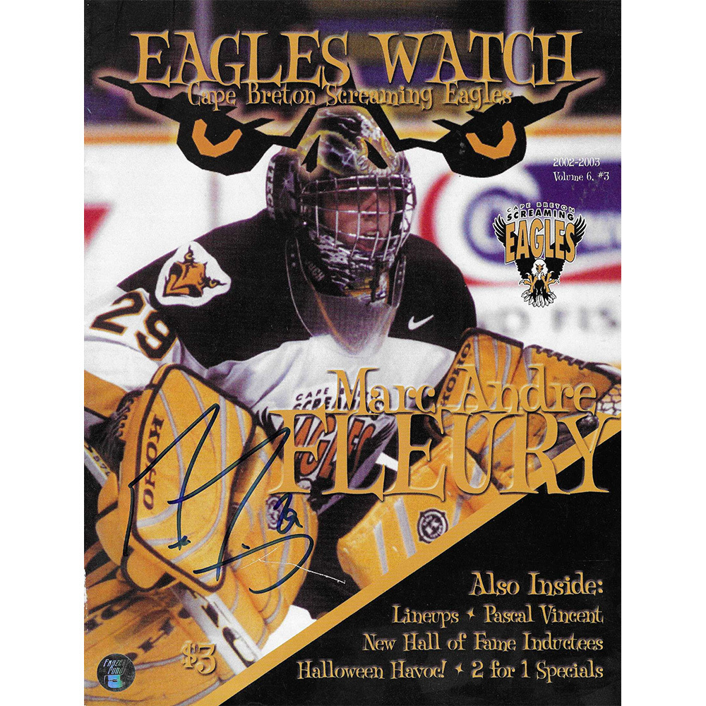 Marc-Andre Fleury Autographed Cape Breton Program
