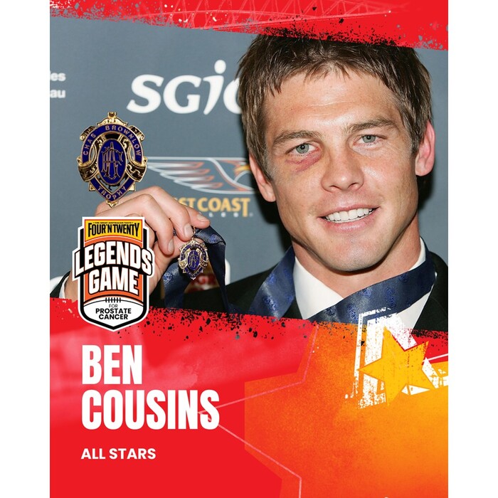 Photo of Ben Cousins All Stars 2025 Legends Game Match-Worn Guernsey