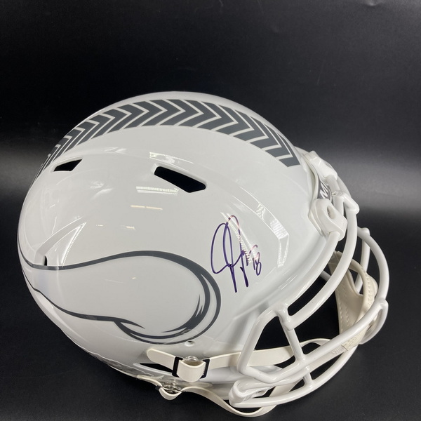 NFL - Vikings Justin Jefferson Signed STS Replica Speed Helmet