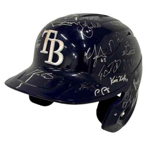 Photo of Team Issued Autographed TB Dual-Flap Batting Helmet: Team Signed - 2025