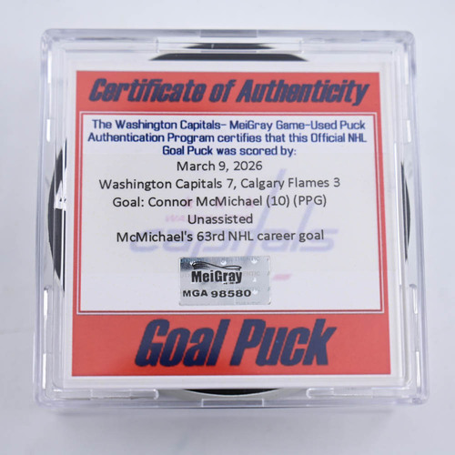 Image of McMichael, Connor - Washington Capitals - March 9, 2026 vs. Calgary Flames (Capitals Logo)