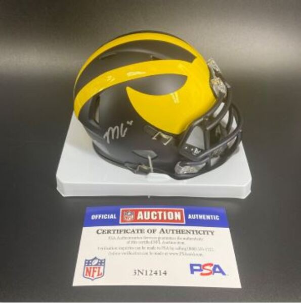 NFL - Michigan Mason Graham Signed Mini Helmet