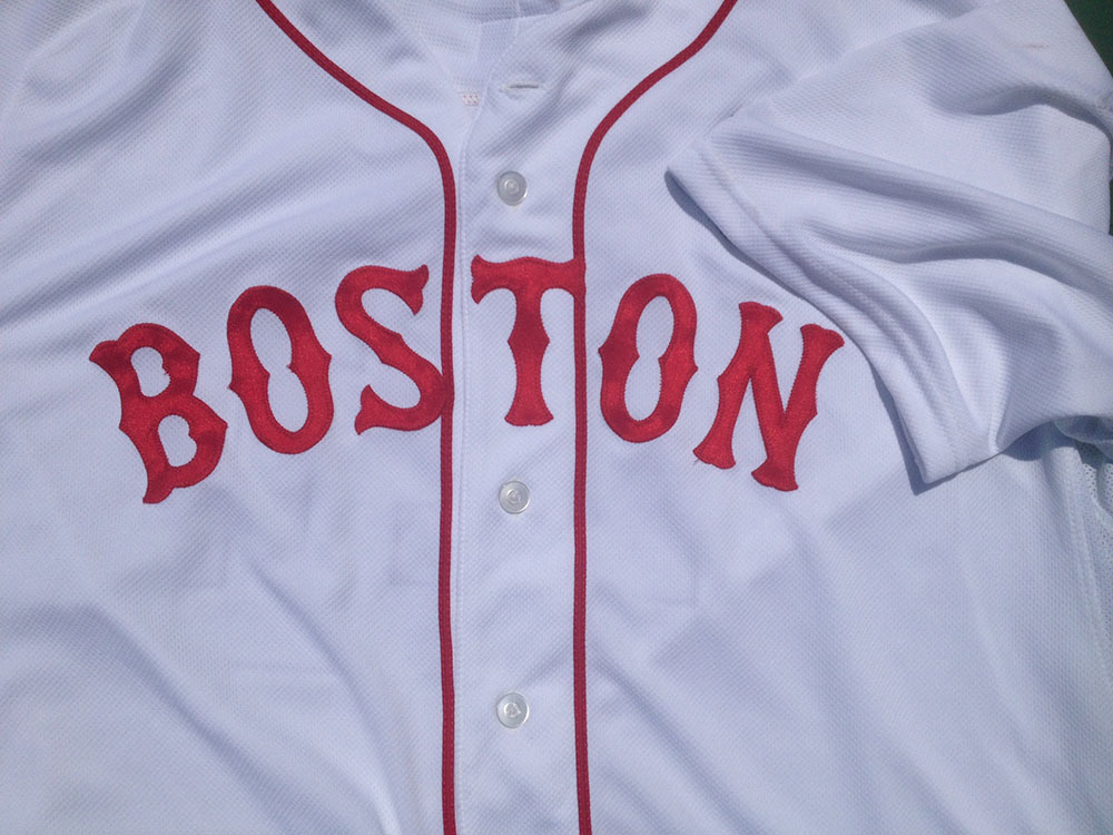 Grady Sizemore Autographed Red Sox Marathon Monday GameUsed Jersey