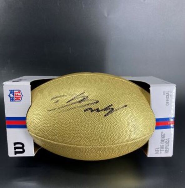 NFL - Jets David Bailey Signed Gold Composite Football