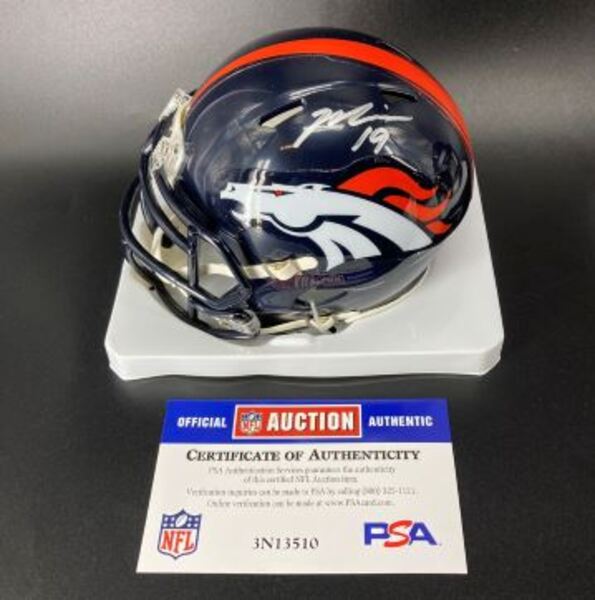 NFL - Broncos Marvin Mims Signed Mini Helmet