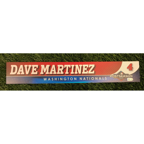 Game-Used Dave Martinez 2019 Postseason Locker Tag
